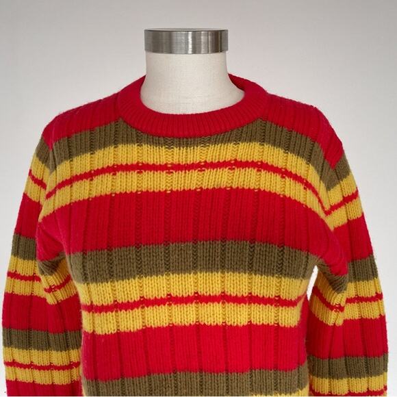 Vintage 60's Striped Knit Sweater / GARLAND RUGGLESPUN / S/M / Mod Retro - Picture 6 of 9